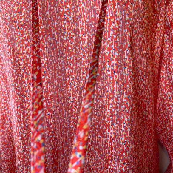 Collective Concepts | NWT Metallic Micro Floral Long Sleeve Lightweight Blouse - Picture 7 of 14